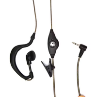 Henglida Walkie Talkie Écouteur Pas Cher Et Pratique Casque avec PTT Dans L'oreille Type Écouteurs Filaire Noir 4.5V-10V DC CN;FUJ 32g