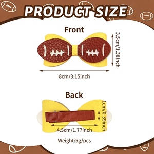 Children's Casual Fabric Cartoon Rugby Hairpin with Bowknot Eco-Friendly Daily Themed Hair Accessory - Product Image 5