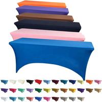 Nappes extensibles d'exposition avec logo personnalisé de haute qualité Couverture de table élastique en spandex ajustée rectangulaire sans plis pour les événements