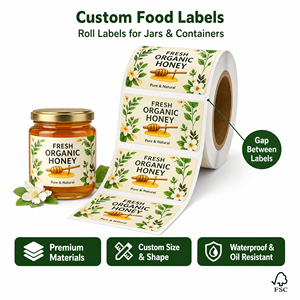 Personalized Honey Labels Luxury Gold Foil Embossed Sticker Custom <b>Logo</b> Design Food <b>Jam</b> Sauce Label for Glass Bottle - Product Image 2