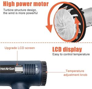 Qili Hochwertige tragbare elektrische kabel gebundene Heißluft pistole 2000W DIY Heißluft pistole Elektrische Schweiß pistole für Schrumpf folien - Product Image 5