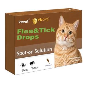 Gotas Antipulgas y Garrapatas Pevet PlaDrop para Gatos, Solución Localizada, Repelente y Eliminante <span class=keywords><strong>de</strong></span> <span class=keywords><strong>Pulgas</strong></span> y Garrapatas, Desparasitación, Salud del Pelo y Piel, Prevención - Product Image 1
