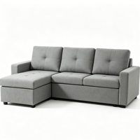 Canapé-lit pliable en forme de L, 3 places, en tissu, pour salon, chambre, appartement, petite maison