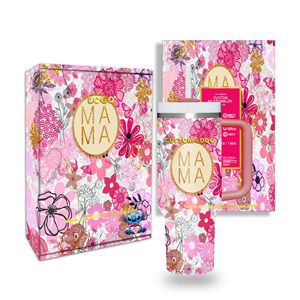 Cadeau pour la fête des mères, tasse personnalisée avec logo, motif floral bohème, maman, fleur, gobelet isotherme de 40 oz, bouteille d'eau sous vide avec poignée - Product Image 1