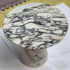 طاولة جانبية من رخام الكالاكاتا الفيولا، طاولة جانبية من الرخام بعروق أرجوانية، أريكة من حجر طبيعي فاخر على الطراز الشمالي - Product Image 2