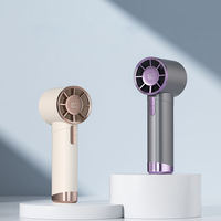 Ventilador Portátil Recargable de Mano con Luz, Alimentado por USB y Batería, para Uso Doméstico y en el Automóvil