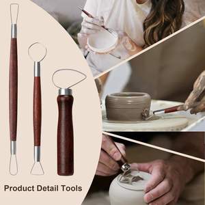 Kit de Herramientas de Arcilla, <span class=keywords><strong>31</strong></span> Piezas, Herramientas de Cerámica Rojas, Prácticas Herramientas de Escultura de Arcilla Polimérica, Arcilla de Secado al Aire, Modelado, Tallado, Dibujo, Moldeado - Product Image 2