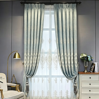 Rideaux de luxe brodés pour fenêtre, style vintage, avec voile brodé pour chambre à coucher, salon
