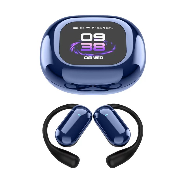 YYK-Q16s Pro Sports Earbuds AI Smart Translation Earphones LCD Touch Screen Open Ear Hook Noise Cancelling Translator Earbuds