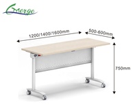 Table de conférence modulaire pliable et empilable moderne, gain de place, pour salle de classe et formation, avec roulettes