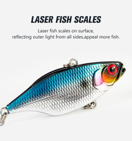 Nouvelle leurre de pêche vibrant en ABS de 6 cm et 12 g pour le bar et le marlin, appât artificiel rigide imprimé avec hameçons pour lac, rivière, ruisseau et océan