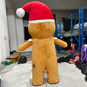 Navidad inflable <span class=keywords><strong>Gingerbread</strong></span> <span class=keywords><strong>Man</strong></span> mascota disfraz personaje de dibujos animados para adultos - Product Image 6