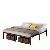 WEKIS Cadre de lit en acier inoxydable et fer, durable, moderne, style Mid-Century, avec rangement, pour école, appartement, chambre, entrepôt