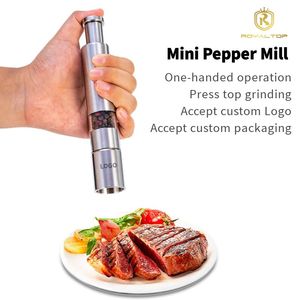 Stoviglie e stoviglie in acciaio inox condimento sale e pepe smerigliatrice a pollice pompa macinapepe manuale con scatola di colore - Product Image 5
