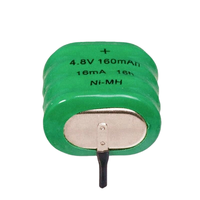 Batería de botón al por mayor OEM ODM LithoTop Modelo 120H, paquete de baterías 4S 4.8V 160mAh Ni-MH recargable Li-MnO2 con PCM integrado