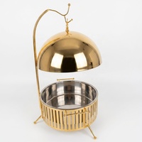 Nouveau Réchaud de Buffet de Luxe en Acier Inoxydable Doré à Alimentation Alcoolisée, Ensemble Chauffe-Plats 8L pour Traiteur, Restaurant, Mariage