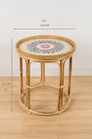 Meilleur Choix Table Basse Convertible Pliante Moderne en Rotin Floral avec Plateau Nacre Personnalisé OEM pour Salon