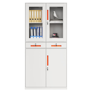 Meubles de bureau modernes, bibliothèque métallique réglable, armoire à portes battantes verticales, classeur pour l'école et la salle de sport - Product Image 5