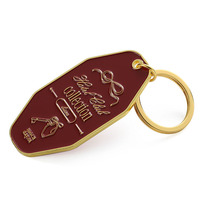 Porte-clés de motel vintage avec logo personnalisé porte-clés 2d plaqué or en émail porte-clés d'hôtel en vente en gros