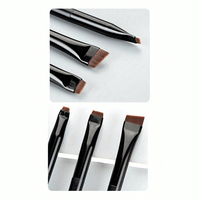Ensemble de 3 pinceaux de maquillage synthétiques professionnels ultra-fins et plats pour eye-liner et sourcils, marque personnalisée en marque blanche