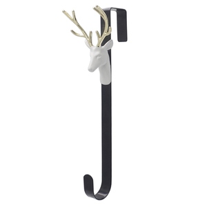 Decorazione Natalizia con Icone di Testa di Cervo 3D Dorata, Gancio in Metallo Oro Rosa per Appendere Ghirlande alla Porta d'Ingresso - Product Image 3