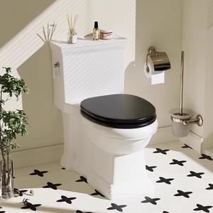French Retro Ceramic <strong>White</strong> One-Piece High-Flush Power Toilet European <strong>Classical</strong> Siphon Style Modern Design for Home Use - Product Image 1