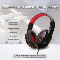 Headset Musik Berkabel untuk Gaming, DJ, Studio Rekaman, Organ Elektronik, Piano, Gitar, Monitor Profesional, Headphone, Earphone untuk Mixer