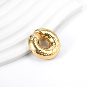 C-Shaped <b>Clip</b>-On Earrings Gold Silver Plated Stainless Steel Geometric Hoop Ear <b>Clips</b> For Women Party Fashion Jewelry - Product Image 4