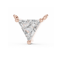 Elegante Collar con Colgante Solitario de Diamante Cultivado en Laboratorio con Corte Triangular, Oro Sólido, Diseño Geométrico, Certificado IGI de Lujo