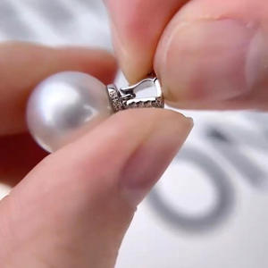 Pendentif en argent S925, accessoire de bricolage, perles rondes plates de 9 à 12 mm, boucle de collier vide pour colliers de perles, 30966 - Product Image 3