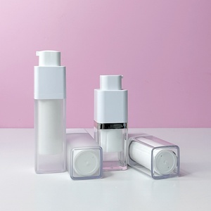 Luxury Replaceable Square Airless <b>Pump</b> <b>Bottle</b> 30ml 50ml Plastic Airless Lotion <b>Bottle</b> for Sunscreen Cosmetics - Product Image 3