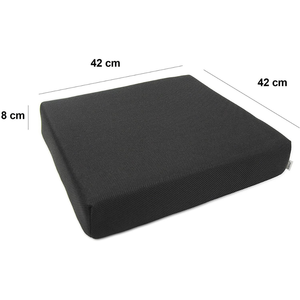 Coussin anti-escarres pour fauteuil roulant (42x42x8 cm, faible densité), coussins viscoélastiques pour personnes âgées (PU + VISCO) - Product Image 1