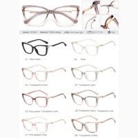 Monture de lunettes optiques Partagas en TR90 œil de chat avec charnière à ressort, anti-lumière bleue, pour femmes