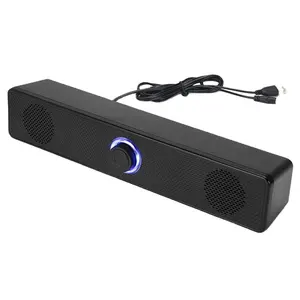 Altavoz Bluetooth largo Altavoz Luz Led Laptop Perilla USB Altavoz con cable Sound Blaster Subwoofer Barra de sonido con cable USB