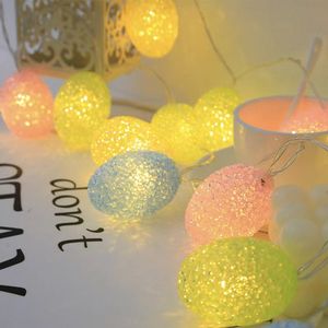 ไฟ LED รูปไข่อีสเตอร์สีพาสเทลหลากสีสัน ของตกแต่งวันหยุด โคมไฟสีเขียว เหลือง ชมพู ของตกแต่งไข่อีสเตอร์แสนสุข - Product Image 2