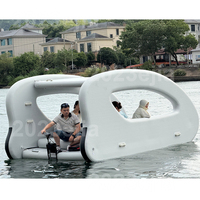 Bateau gonflable de luxe pour motomarines DWF Bateau gonflable panzer de mer Bateau électrique gonflable Île flottante pour lac avec fenêtres