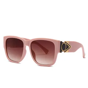 2022 shades sunglasses Metal Embossed Logo Modern Retro New Women Big Framed Sunglasses Color Stone