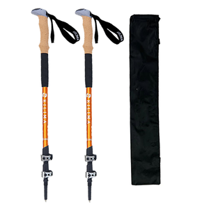 Gậy đi bộ gấp gọn bằng nhôm 7075, 3 đoạn, có thể thu gọn, in logo tùy chỉnh, cán bằng gỗ nút chai, dùng cho đi bộ đường dài ngoài trời - Product Image 2