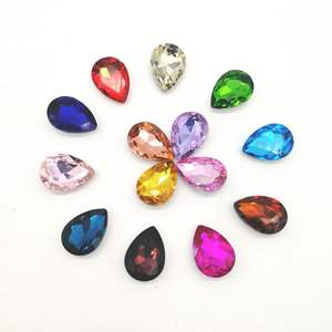 光沢のあるダイヤモンドガラスクリスタル石黄色涙滴ラインストーンダイヤモンドアートアクセサリー - Product Image 6