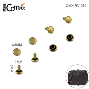 Rivets à pression en métal, pour sac à main métallique, Double capuchon, vente en gros, - Product Image 2