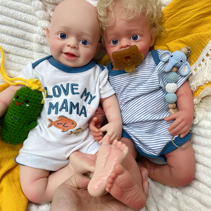 Poupée Reborn en Silicone Intégral de 18 pouces avec Détails Pondérés, Adorable Bébé Garçon à Bouche Ouverte, Sucette Incluse, Moule de Soin pour Bébé - Product Image 4