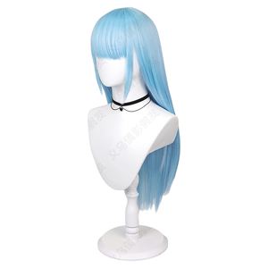 <span class=keywords><strong>Rimuru</strong></span> <span class=keywords><strong>Tempest</strong></span> Ice Blue cheveux longs et raides Cosplay perruque Anime basé sur la série TenSura personnage synthétique unisexe pour les femmes - Product Image 2