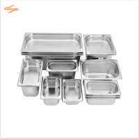 Plateau de buffet gastronorme avec couvercle perforé, équipement de gastronomie, bac de cuisine gastronorme, bac gastronorme en inox, récipient gastronorme