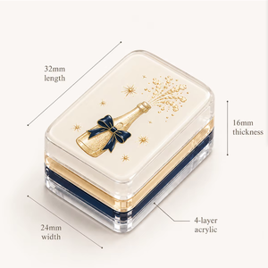 Set Mahjong Americano a Tema <span class=keywords><strong>Capodanno</strong></span> Winmax, Tessere in Acrilico con Motivi Champagne e Palla da Discoteca - Product Image 6