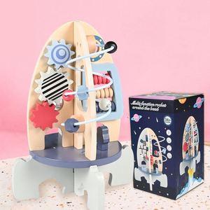 Cadeaux d'anniversaire pour le développement des capacités des enfants : Jouet spatial pour bébé, jouet fusée, labyrinthe de perles, jouets en bois, cube d'activités - Product Image 5