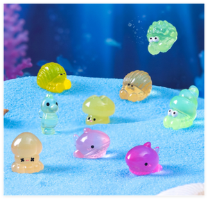 Kawaii-Figurine en résine 3D, animal requin ermite, crabe, hippocampe porte-bonheur, breloque aveugle, sac lumineux, à vendre, décor d'<span class=keywords><strong>aquarium</strong></span> - Product Image 3