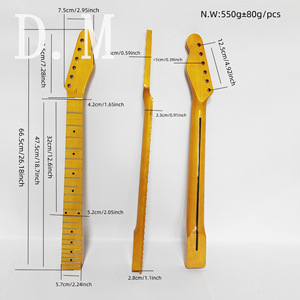 Accesorios para Guitarra, Mástil para Guitarra <span class=keywords><strong>El</strong></span>éctrica, Material de Arce, 22 Trastes, para Diestros, Acabado en Arce, 3 Colores - Product Image 2