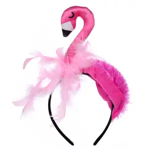 Hiasan kepala Flamingo anak-anak, hiasan kepala pesta ulang tahun musim semi dan panas