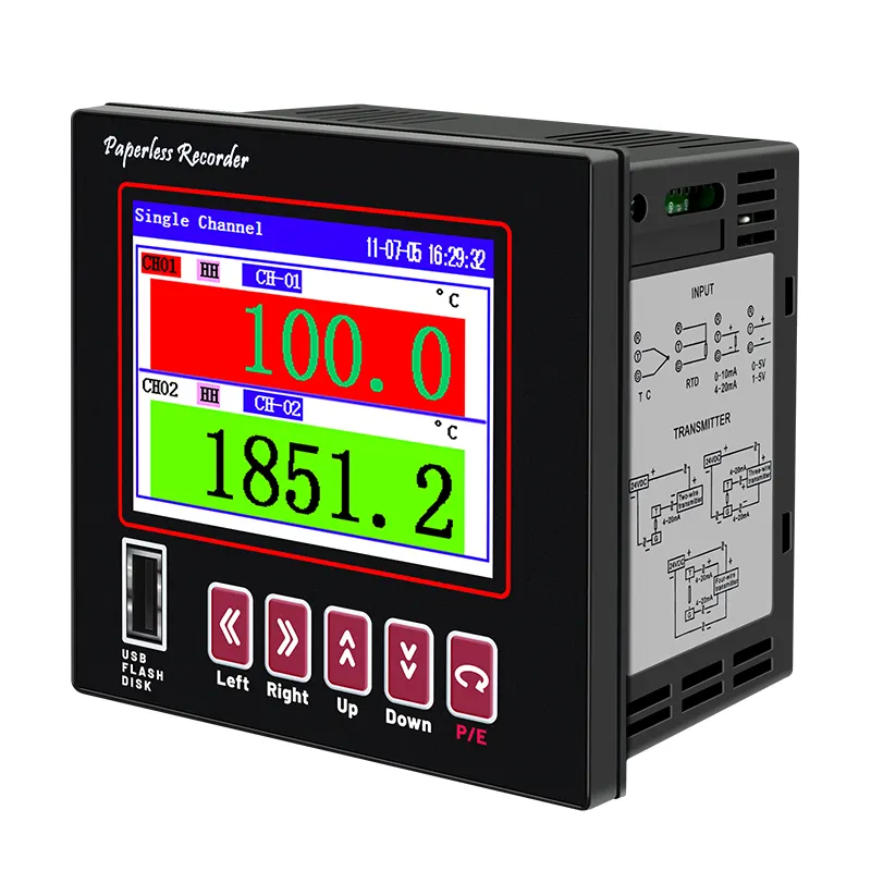 Industrial Universal Digital Automatically 1-6-8-12 Multi Channel Lcd Data Logger Color Temperature Paperless Recorder