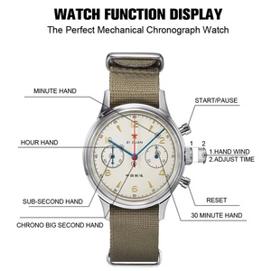 Montres mécaniques RED STAR 38mm 40mm 1963 Chronographe 21 Zuan avec mouvement ST19 et col de cygne pour homme, montres en saphir - Product Image 4